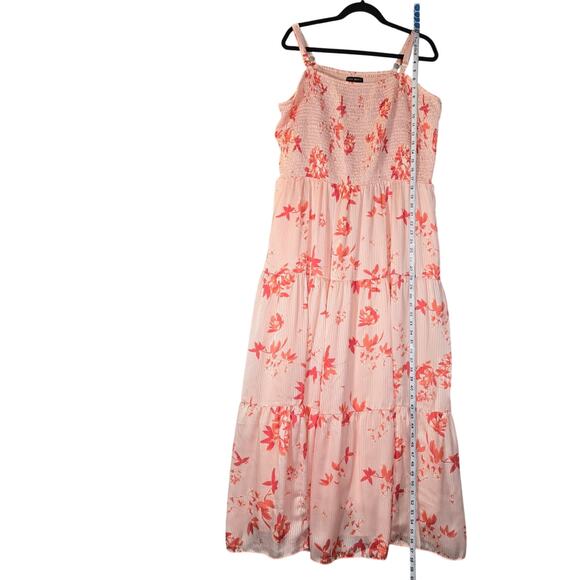 Lane Bryant Women 24 Floral Maxi Dress Smocked Tiered Flowy Cottagecore Vacation - Picture 5 of 12